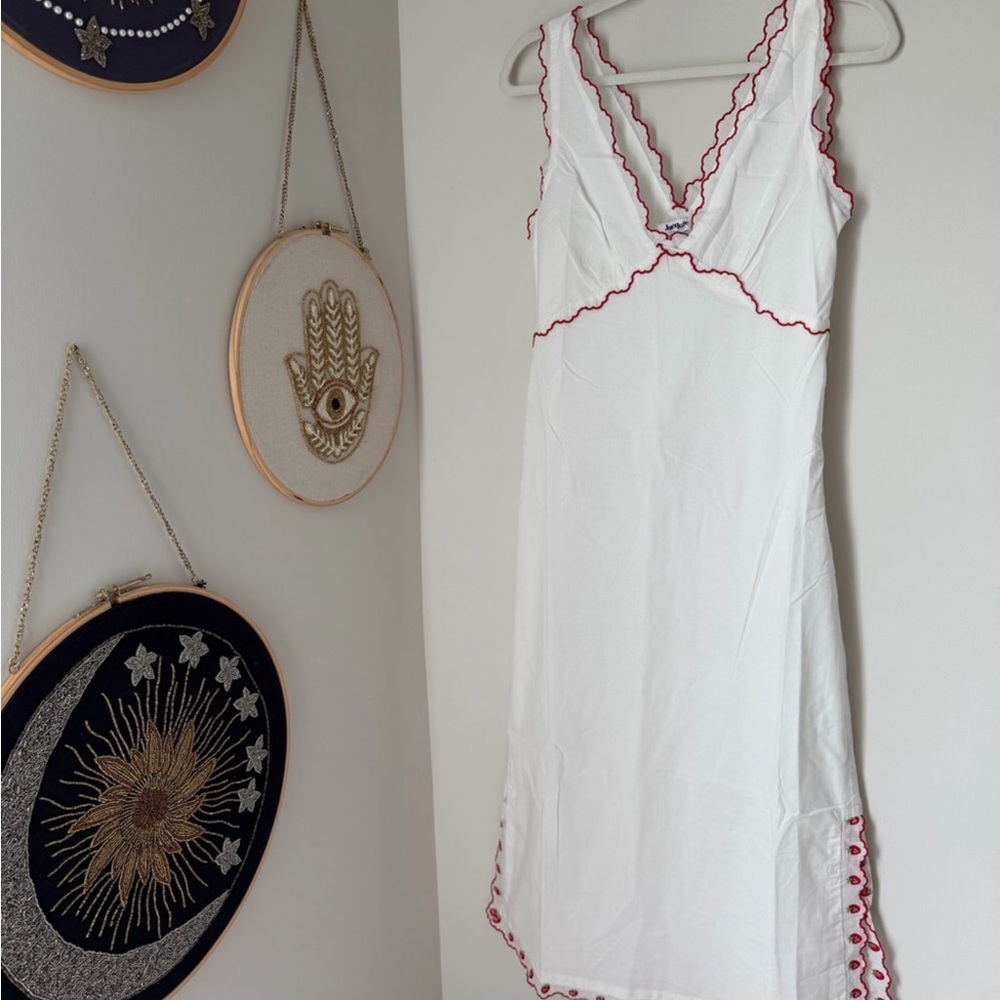 Anthropologie Strawberry π Bonnie Embroidered Midi Dress by Jacquie the Label - Picture 2 of 16